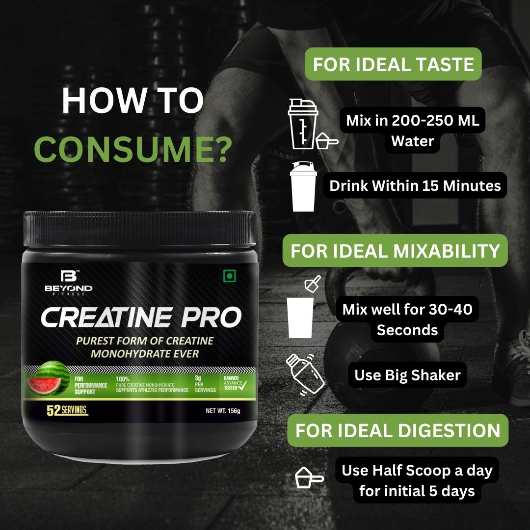 Beyond Fitness Creatine Pro 156gm, 3g pure Creatine Monohydrate (Pack of 2)