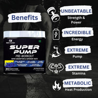 Beyond Fitness Super Pump 300gm Pre Workout with Creatine Pro, 3000mg pure Creatine Monohydrate, 156gm with BCAA & TAURINE Isotonic Energy Drink 500gm