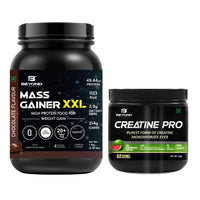 Beyond Fitness Mass Gainer XXL 2.2lbs with Digezyme & Creatine Pro 156gm, 3g pure Creatine Monohydrate Combo