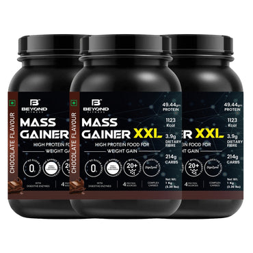 Beyond Fitness Mass Gainer XXL with Digezyme, Complex Carbs and Protein 3kg (6.6lbs)