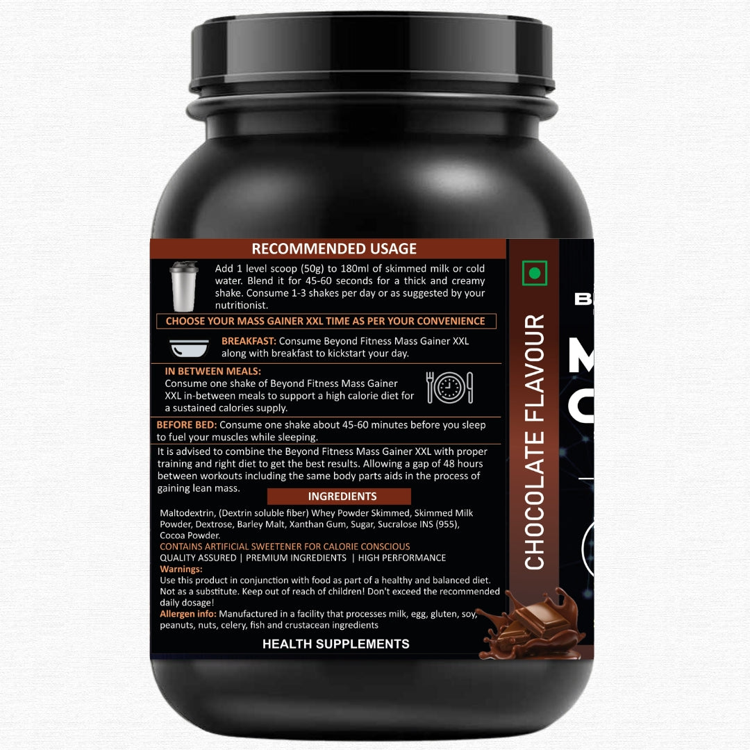 Beyond Fitness Mass Gainer XXL with Digezyme, Complex Carbs and Protein 2kg (4.4lbs)