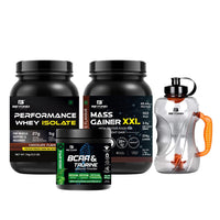 Beyond Fitness Beast Mode Pro Combo (Mass Gainer 1kg + Isolate Protein 1kg + BCAA Isotonic 500gm+ 1.5ltr Gallon Shaker)