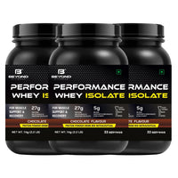 Beyond Fitness 100% Performance Whey Isolate Protein with 27g Protein per scoop, 1kg (2.2 lbs)