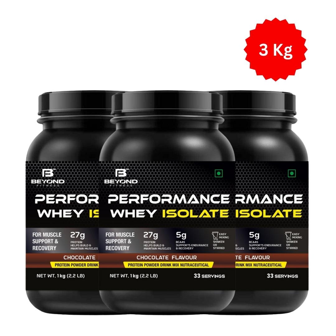 Beyond Fitness 100% Performance Whey Isolate Protein with 27g Protein per scoop, 3kg (6.6 lbs)