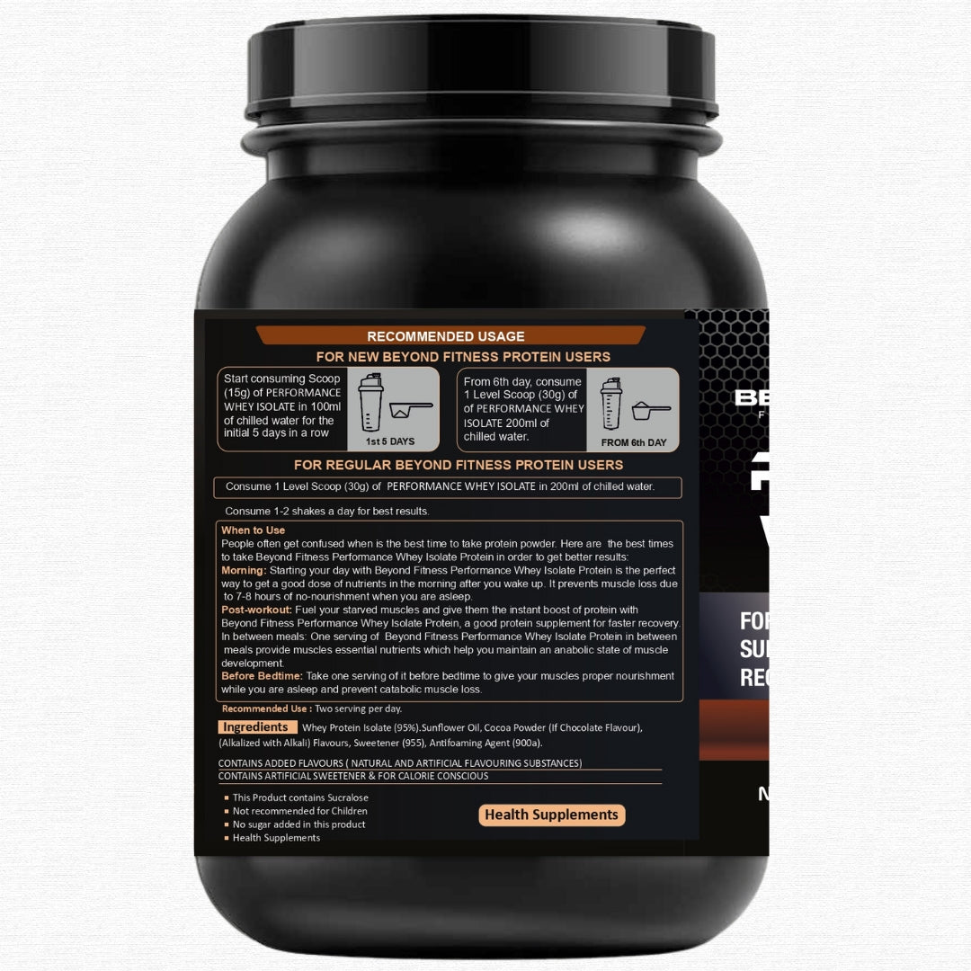 Beyond Fitness 100% Performance Whey Isolate Protein with 27g Protein per scoop with 1.5ltr Gallon Shaker