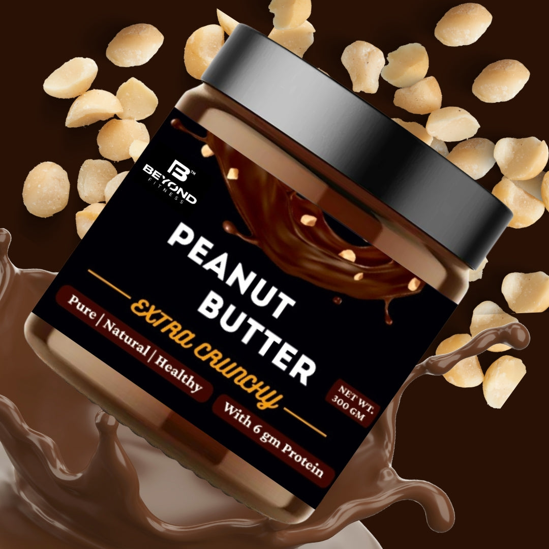 Beyond Fitness Dark Choclate Extra Crunchy High Protein Peanut Butter - 300gm with 19gm Whey protein (Pack of 2) (600 gm)